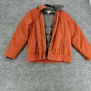 Duluth Trading Down Chore Coat Mens M Orange Workwear Utility Jacket